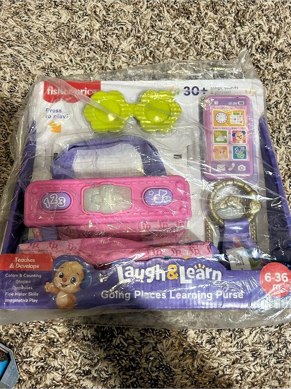 Fisher-Price Laugh & Learn Going Places Learning Purse Toy Set Pink & Purple
